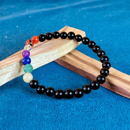 Pulsera Obsidiana 7 Chakras Ritualizada 6mm